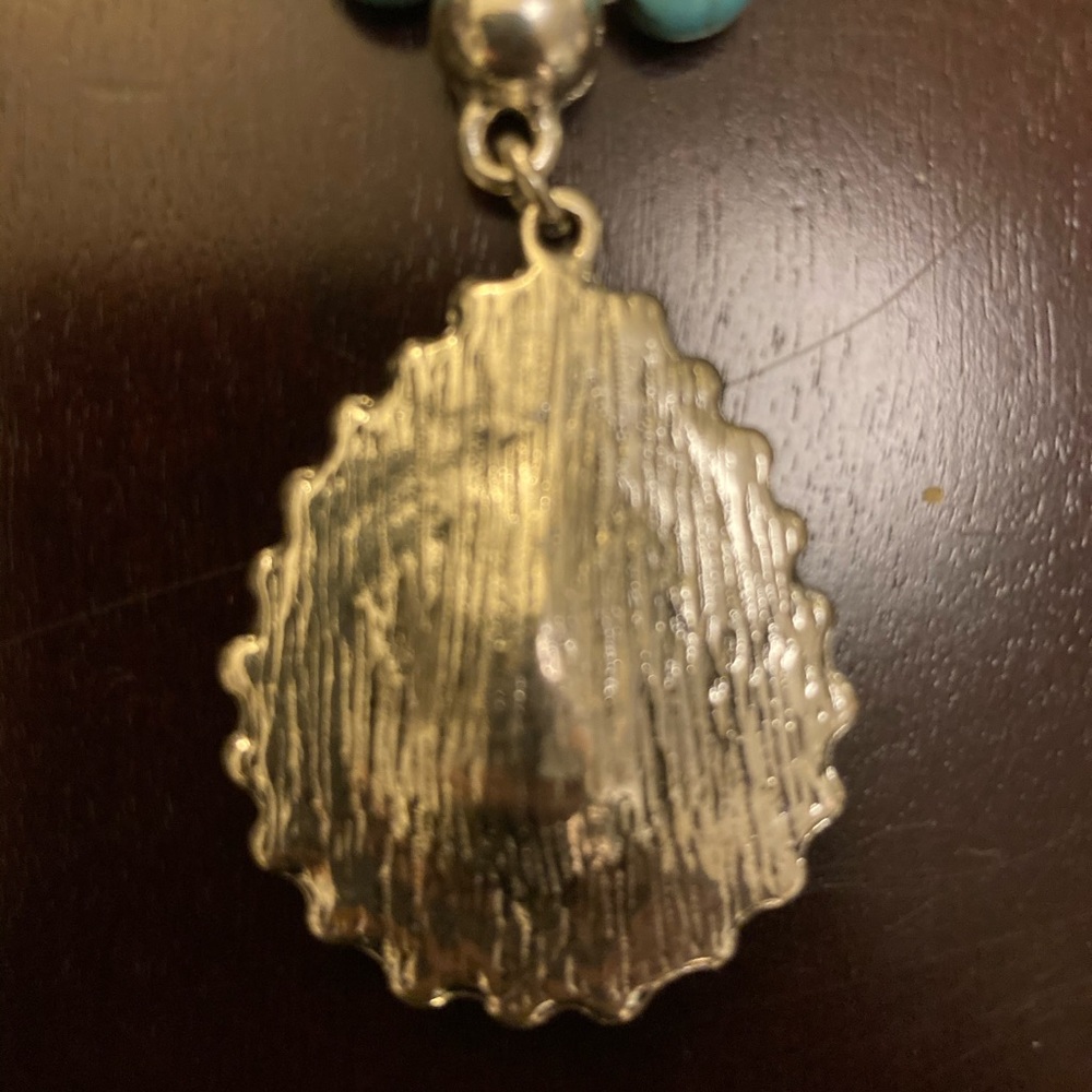 VINTAGE BOHO TURQUOISE & LARGE STONE NECKLACE ๐ง - Picture 3 of 7